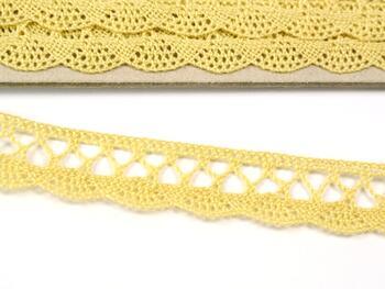 Cotton bobbin lace 75099, width 18 mm, light yellow - 3