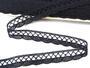 Cotton bobbin lace 75099, width 18 mm, black blue - 3/3