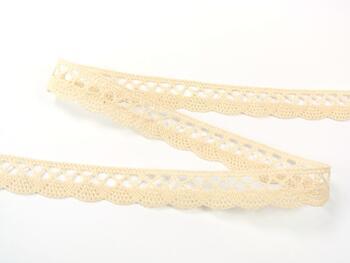 Cotton bobbin lace 75099, width 18 mm, beige - 3