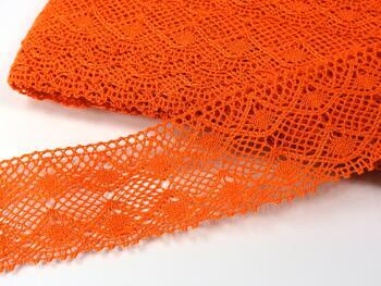 Cotton bobbin lace 75110, width 53 mm, rich orange - 3