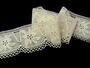 Cotton bobbin lace 75112, width 80 mm, ecru - 3/5