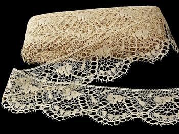 Cotton bobbin lace 75116, width 82 mm, ecru - 3