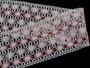 Cotton bobbin lace insert 75117, width 80 mm, white/rose/pink - 3/4