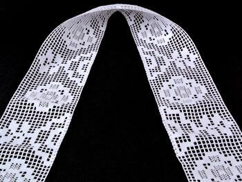 Cotton bobbin lace insert 75125, width 83 mm, white - 3