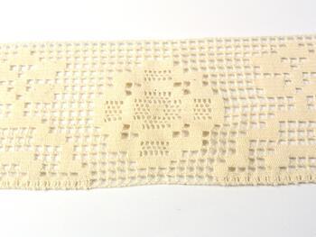 Cotton bobbin lace insert 75125, width 83 mm, ecru - 3
