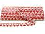 Cotton bobbin lace 75133, width 19 mm, white/light red - 3/5