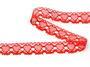 Cotton bobbin lace 75133, width 19 mm, red - 3/6