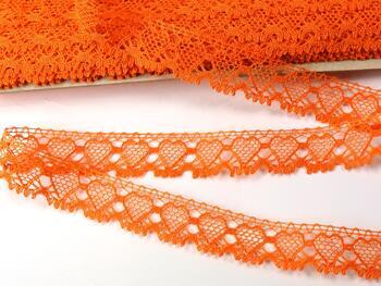 Cotton bobbin lace 75133, width 19 mm, rich orange - 3