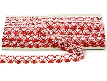 Bobbin lace No. 75133 white/red | 30 m - 3