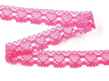 Cotton bobbin lace 75133, width 19 mm, fuchsia - 3