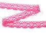 Cotton bobbin lace 75133, width 19 mm, fuchsia - 3/5