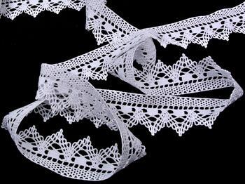 Cotton bobbin lace 75145, width 50 mm, white - 3