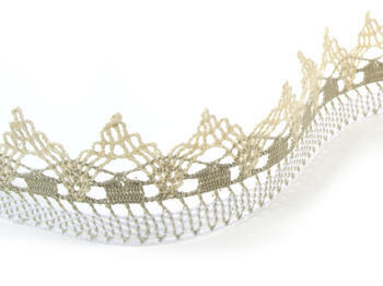 Bobbin lace No. 75145 light linen/white/ecru | 30 m - 3