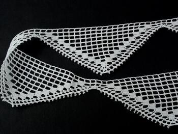 Cotton bobbin lace insert 75148, width 100 mm, white - 3