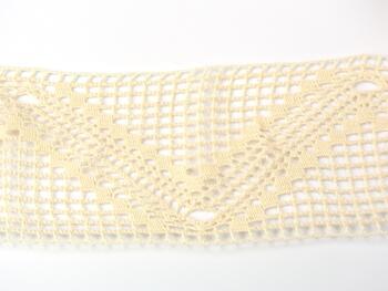 Cotton bobbin lace insert 75148, width 100 mm, ecru - 3
