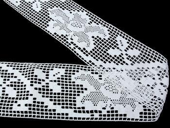 Cotton bobbin lace insert 75152, width 115 mm, white - 3