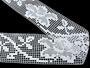 Cotton bobbin lace insert 75152, width 115 mm, white - 3/5