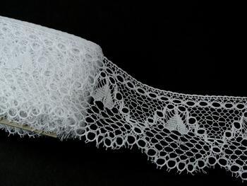 Cotton bobbin lace 75156, width 70 mm, white mercerized - 3