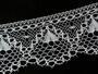 Cotton bobbin lace 75158, width 80 mm, white mercerized - 3/4