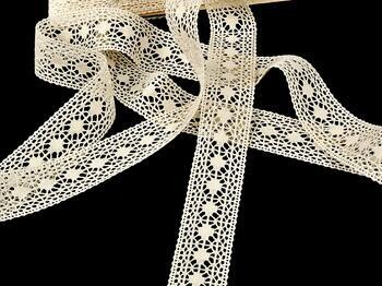 Cotton bobbin lace insert 75159, width 24 mm, ecru - 3