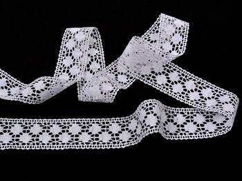 Cotton bobbin lace insert 75160, width 34 mm, white - 3