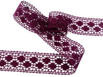 Cotton bobbin lace insert 75160, width 34 mm, violet - 3
