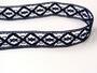 Cotton bobbin lace insert 75165, width 20 mm, dark blue - 3/4