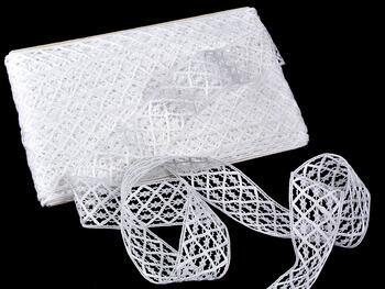 Cotton bobbin lace insert 75172, width 38 mm, white - 3