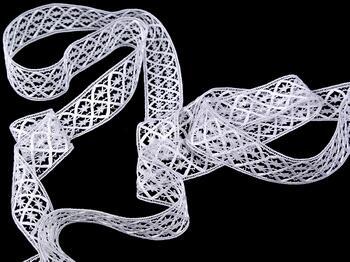 Cotton bobbin lace insert 75174, width 29 mm, white - 3