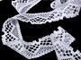 Cotton bobbin lace 75177, width 47 mm, white - 3/4