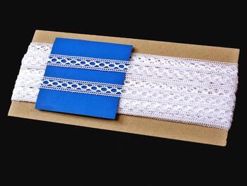 Cotton bobbin lace insert 75182, width 13 mm, white - 3
