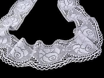 Cotton bobbin lace 75183, width 96 mm, white - 3