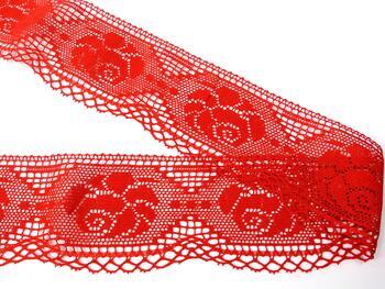 Cotton bobbin lace 75183, width 96 mm, red - 3