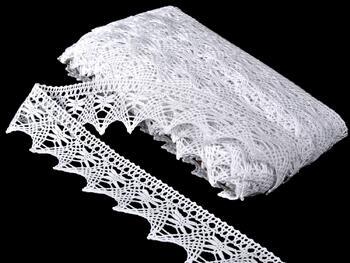 Cotton bobbin lace 75186, width 52 mm, white merce. - 3