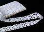Cotton bobbin lace 75187, width 32 mm, white - 3/4