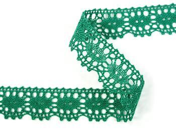 Cotton bobbin lace 75187, width 32 mm, light green - 3