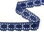 Cotton bobbin lace 75187, width 32 mm, blue - 3/3