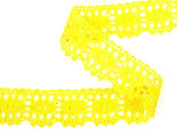 Cotton bobbin lace 75187, width 32 mm, yellow - 3