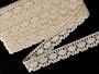 Cotton bobbin lace 75187, width 32 mm, ecru - 3/5