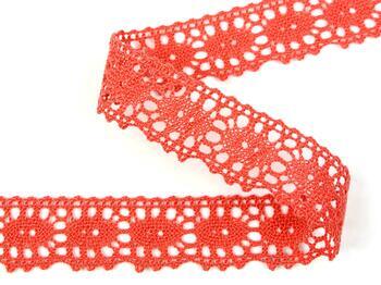 Cotton bobbin lace 75187, width 32 mm, coral - 3