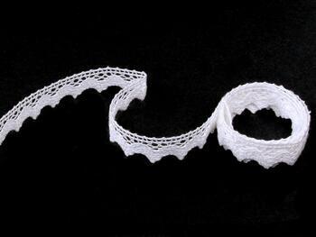 Cotton bobbin lace 75191, width 15 mm, white - 3