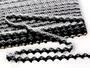 Cotton bobbin lace 75191, width 15 mm, white/black - 3/5