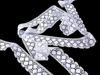 Cotton bobbin lace 75195, width 43 mm, white - 3