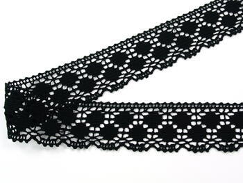 Cotton bobbin lace 75195, width 43 mm, black - 3