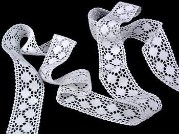 Cotton bobbin lace insert 75196, width 42 mm, white - 3