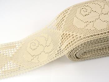 Cotton bobbin lace insert 75197, width 88 mm, ecru - 3