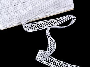 Cotton bobbin lace insert 75205, width 27 mm, white - 3