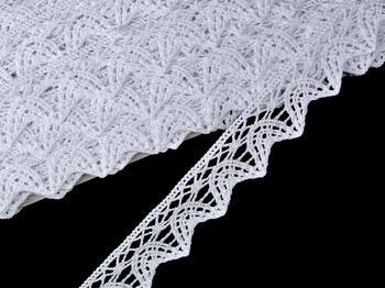 Cotton bobbin lace 75206, width 33 mm, white - 3