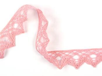 Cotton bobbin lace 75206, width 33 mm, pink - 3