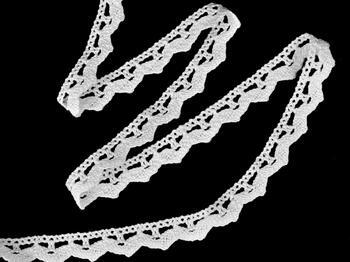 Cotton bobbin lace 75207, width 14 mm, white - 3